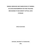Design, modeling and fabrication of thermal actuated micromirror for fine tracking mechanism of high density optical data storage