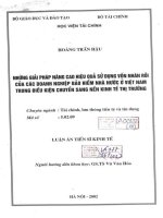 những giải pháp nâng cao hiệu quả sử dụng vốn nhàn rỗi của các doanh nghiệp bảo hiểm nhà nước ở việt nam trong điều kiện chuyển sang nền kinh tế thị trường
