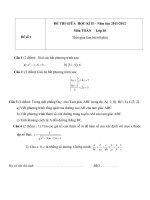 Đề thi giữa kỳ II môn toán lớp 10 