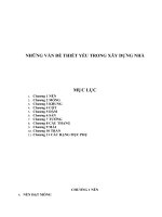 NHỮNG vấn đề THIẾT yếu TRONG xây DỰNG NHÀ 