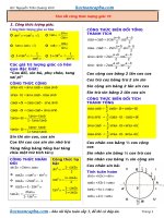 Tóm tắt công thức lượng giác 10 cực hay