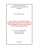 thực trạng và giải pháp hoàn thiện nguồn nhân lực của công ty trách nhiệm hữu hạn một thành viên nông nghiệp cờ đỏ