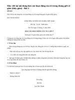Bài 2 - Hãy viết lại nội dung báo cáo hoạt động của tổ trong tháng gửi cô giáo