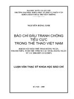 Báo chí đấu tranh chống tiêu cực trong thể thao việt nam