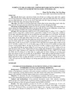nghiên cứu bilan lipid máu ở bệnh nhân hội chứng động mạch vành cấp tại bệnh viện đa khoa tỉnh đắclắk 