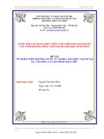 BÀI dự THI vận DỤNG KIẾN THỨC LIÊN môn để GIẢI QUYẾT các TÌNH HUỐNG THỰC TIỄN môn SINH học 9 thuyết trình về ô nhiễm môi trường nước từ nghề làm miến “sạch” ở địa phương xã tân hòa và giải pháp hạn chế 