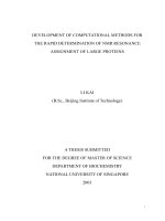 Development of computational methods for the rapid determination of NMR resonance assignment of large proteins