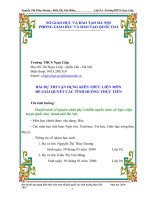 CUỘC THI vận DỤNG KIẾN THỨC LIÊN môn để GIẢI QUYẾT TÌNH HUỐNG tìm hiểu về nguyên nhân gây ô nhiễm nguồn nước tại xã ngọc liệp –huyện quốc oai – thành phố hà nội 