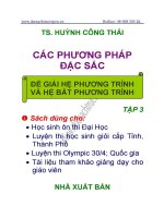 PHƯƠNG PHÁP đặc sắc GIẢI hệ phương trìnhhệ bất phương trình tập 3