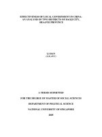 Effectiveness of local government in china an analysis of two districts in baoji city, shaanxi province