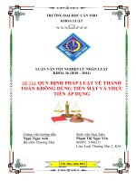đề tài: quy định pháp luật về thanh toán không dùng tiền mặt và thực tiễn áp dụng
