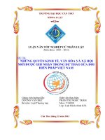 những quyền kinh tế, văn hóa và xã hội mới được ghi nhận trong dự thảo sửa đổi hiến pháp việt nam