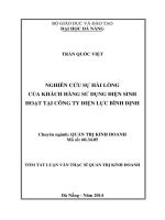 Nghiên cứu sự hài lòng của khách hàng sử dụng điện sinh hoạt tại công ty điện lực bình định 
