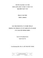 giá trị nội dung và nghệ thuật trong tác phẩm văn  tế nghĩa sĩ cần giuộc của nguyễn đình chiểu
