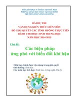 Bài dự thi liên môn của học sinh môn SINH các biện pháp ứng phó với biển đổi khí hậu