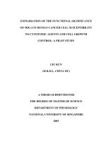 Exploration of the functional significance of mig 2 in human cancer cell susceptibility to cytotoxic agents and cell growth control a pilot study