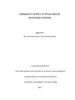 Emergency supply in two echelon inventory systems