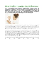 Một số vấn đề lưu ý trong bệnh Viêm Hô Hấp ở trẻ em