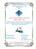 công tác phòng, chống bạo lực gia đình đối với phụ nữ và trẻ em ở nước ta trong xã hội hiện nay – thực trạng ở tỉnh hậu giang