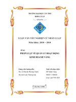 pháp luật về quản lý hoạt động kinh doanh vàng