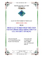 pháp luật về biện pháp thế chấp tài sản trong hoạt động cho vay của tổ chức tín dụng