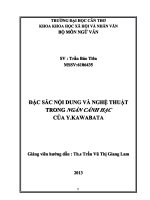 đặc sắc nội dung và nghệ thuật trong ngàn cánh hạc của y.kawabata