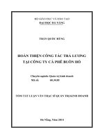 Hoàn thiện công tác trả lương tại công ty cà phê buôn hồ  