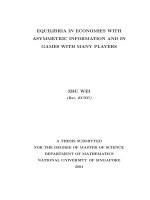 Equilibria in economies with asymmetric information and in games with many players