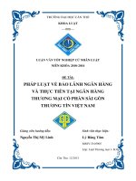 pháp luật về bảo lãnh ngân hàng và thực tiễn tại ngân hàng thương mại cổ phần sài gòn thương tín việt nam