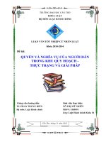 quyền và nghĩa vụ của người dân trong khu quy hoạch  thực trạng và giải pháp