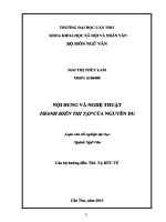 nội dung và nghệ thuật thanh hiên thi tập của nguyễn du