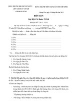 BIÊN BẢN Đại Hội Chi Đoàn TCK8