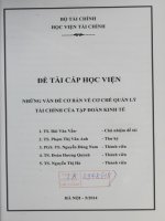 những vấn đề cơ bản về cơ chế quản lý tài chính của tập đoàn kinh tế