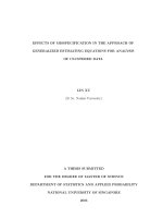 Effects of misspecification in the approach of generalized estimating equations for analysis of clustered data