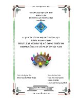 pháp luật về bảo vệ cổ đông thiểu số trong công ty cổ phần ở việt nam