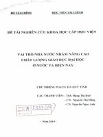 vai trò nhà nước nhằm nâng cao chất lượng giáo dục đại học ở nước ta hiện nay