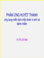 PHẢN ỨNG HUYẾT THANH ứng dụng miễn dịch chẩn đoán vi sinh và bệnh nhiễm 