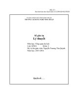 giáo án Tổng quan du lịch