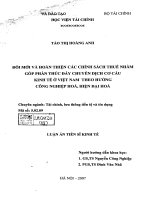 đổi mới và hoàn thiện các chính sách thuế nhằm góp phần thúc đẩy chuyển dịch cơ cấu kinh tế  ở việt nam theo hướng công nghiệp hóa, hiện đại hóa