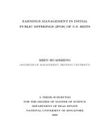 Earnings management in initial public offerings (IPOs) of u s  REITs