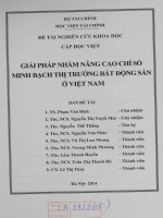 giải pháp nhằm nâng cao chỉ số minh bạch thị trường bất  động sản ở việt nam