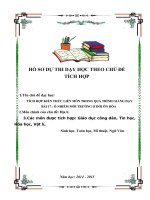 TÍCH hợp KIẾN THỨC LIÊN môn TRONG QUÁ TRÌNH GIẢNG dạy môn địa lý bài 17  ô NHIỄM môi TRƯỜNG ở đới ôn hòa
