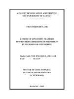 Nghiên cứu về tính năng ngôn ngữ của tục ngữ tiếng anh và tiếng việt thể hiện sự mê tín