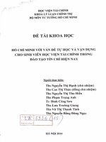 hồ chí minh với vấn đề tự học và vận dụng cho sinh viên học viện tài chính trong đào tạo tín chỉ hiện nay