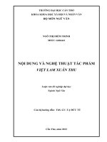 nội dung và nghệ thuật tác phẩm việt lam xuân thu