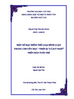 một số đặc điểm thể loại bình luận trong chuyên mục thời sự và suy nghĩ  trên báo tuổi trẻ