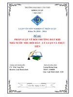 pháp luật về bồi thường đất khi nhà nước thu hồi đất  lý luận và thực tiễn