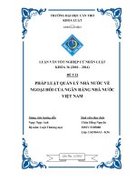 pháp luật quản lý nhà nước về ngoại hối của ngân hàng nhà nước việt nam