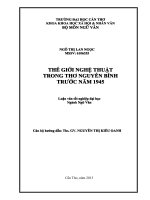 thế giới nghệ thuật trong thơ nguyễn bính trước năm 1945