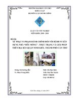 xử phạt vi phạm hành chính đối với hành vi xây dựng nhà “siêu mỏng”  thực trạng và giải pháp trên địa bàn quận ninh kiều, thành phố cần thơ